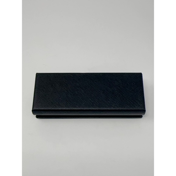 Prada Saffiano Eyeglasses Hard Case With Magnetic Closure Black Microfiber Cloth - Picture 6 of 7